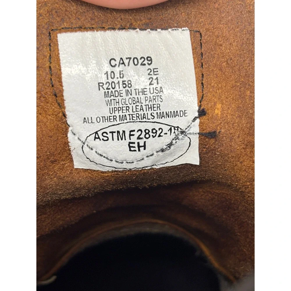 Carolina CA7029 Mens 10.5 2E Brown Leather Work Boots Union Made EH Rated